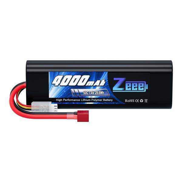 ゼエエ Zeee 7.4V 4000mAh 50C 2S lipo battery Tプラグ付き リポ