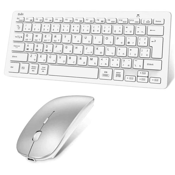 他サイト： Ewin 日本語配列 キーボード ワイヤレス マウスセット bluetooth キーボード ios android Windows mac四つシステム対応 ipad iphone スマホ パソコン タブレットの商品画像