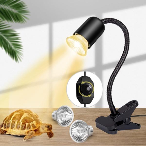 爬虫類 ライト 三つランプ付き 50W*3 uva+uvb 温度調節 保温電球 360°回転可能 アナログ太陽 簡単操作 カメ用 トカゲ ライト(回転調光)【三つ50W予備電球付き】口金:E27。電球ソケット内部は高温耐性セラミック、電球外...