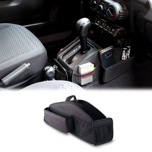 新型スズキジムニー JB64 ギアシフト収納バッグ ジムニーシエラ JB74 ノマドJC74 センターコンソール収納 携帯 キー ティッシュ収納袋 車用収納袋 オックスフォード布 ギア収納袋 携帯 小さな物収納 アクセサリー 内装パーツ【対...