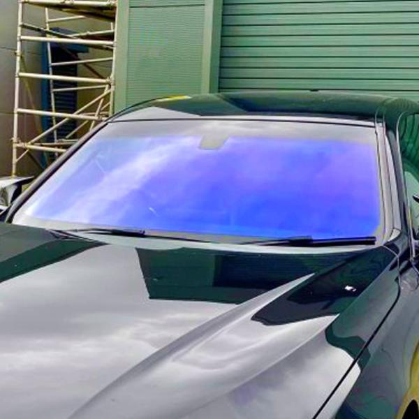 【Sunice】車 カメレオンフィルム フロントガラス 虹色 車検対応 オーロラフィルム 断熱 日よけ 透過率82％ Color:ブルー