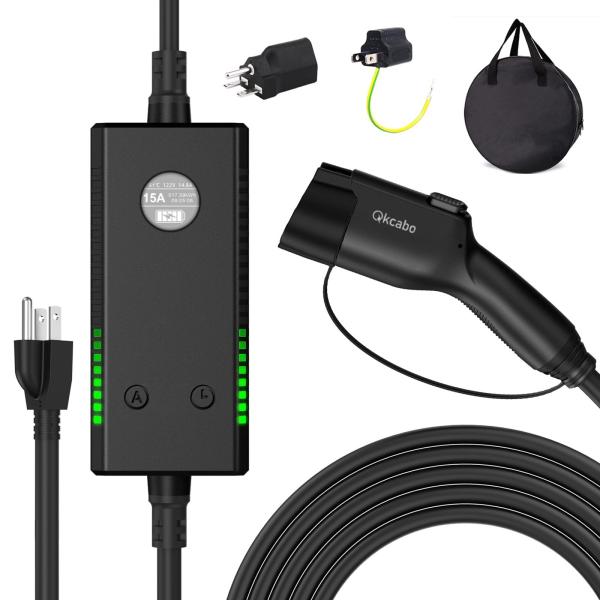 Qkcabo EV 充電器 電気自動車 充電ケーブル 、100-240V 6/8/10/13/15A