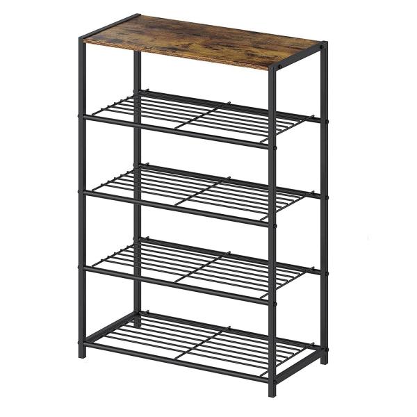 Size:5段_Color:ブラック Fainyearn シューズラック 5段 天板付き 玄関収納 靴箱 スリムシューズボックス 省スペース インテリア収納 下駄箱 薄型 隙間収納 収納棚 (ブラック, 5段)【商品仕1様】本体：スチール（...