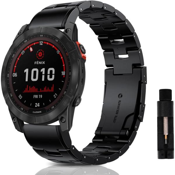 [AiMaoo] QuickFit 26mm チタン製バンド GARMIN(ガーミン) Fenix 8 51mm/Fenix 7X/Fenix 6X/Fenix 5X/Fenix 3/3 HR 対応 交換バンド チタンメタル