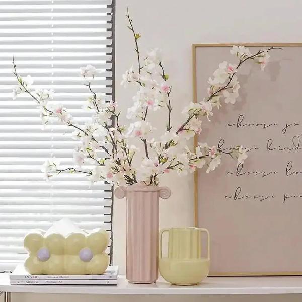 Color:ライトピンク Bacucine 造花 桜の花 桜の枝 人工桜 さくら シルク 枯れない フェイク フラワー 花瓶 ホーム ウェディング オフィス デコレーション ピンク 6個セット 飾り 贈り物 (ライトピンク)「高品質素材」：...