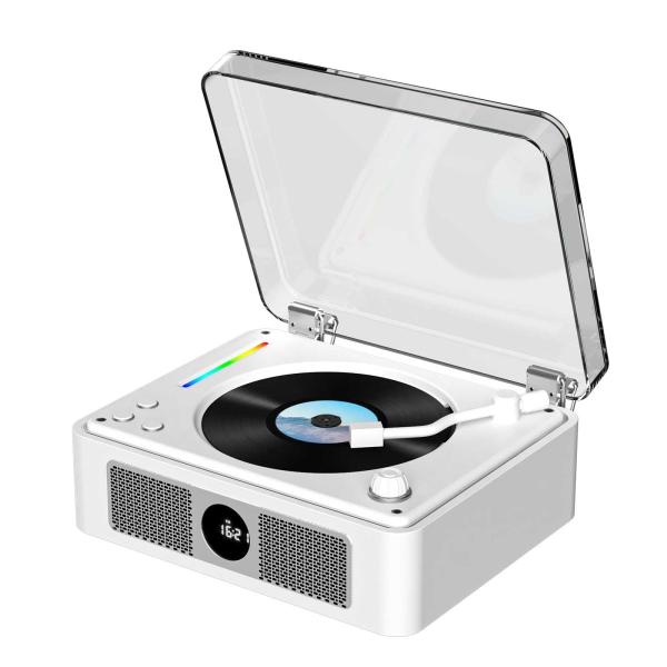 Color:ホワイト THINKYA CDプレーヤー Bluetooth受信/送信 レトロ 充電