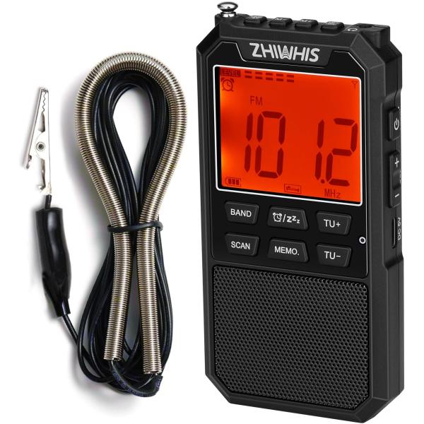 小型液晶表示ラジオ ZHIWHIS ラジオ小型 FM/AM/SW/ワイドFM対応 大画面/900mAh/デジタル