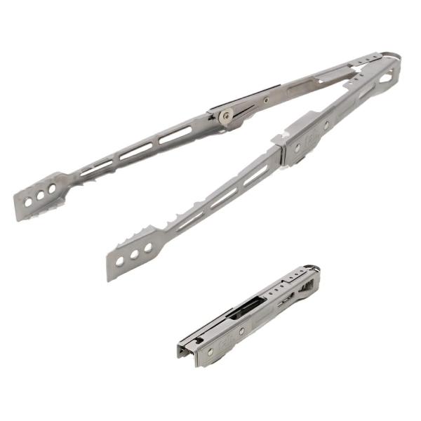 Tab. Extong (エクストング）ロングタイプ 折りたたみトング 薪バサミ 火バサミ キャンプ 軽量 ステンレス コンパクト 焚き火 ロック 変形 掴みやすい 小さくたためる焚火 持ち運び ギアケース ペグケース 枝 BBQ 調理 ッ...