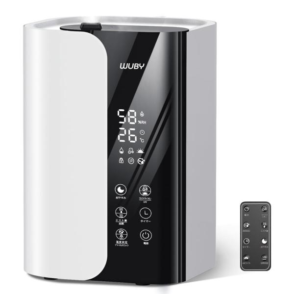 Color:ホワイト 【2025年新登場・5重除菌・加熱式】加湿器 大容量 6L 超音波式 ハイブリッド式加湿器 卓上 100℃高温除菌 空気清浄機能 マイナスイオン アロマ対応 上から注水 UVライト パワフル加湿 6段階加湿量 湿度調整...