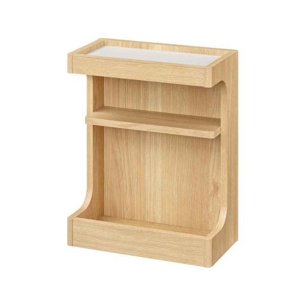 Color:ナチュラルブラウン_Style:スリム 白井産業 サイドテーブル ナイトテーブル 幅40cm 高さ50cm ナチュラルブラウン ベッドサイド スリム 中棚付き メラミン天板 チルフィル CHI-5040NA【商品説明】 ベッド周...