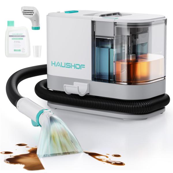 Size:一体タンク型 HAUSHOF 【2025年新型】 カーペットクリーナー リンサー洗浄機 13KPa超強力吸引 ソファ・車用クリーナー 一体型水タンク 水漏れ防止 乾湿両用 低騒音 布製品対応 ペット粗相/染み抜き/絨毯/ラグ/シー...