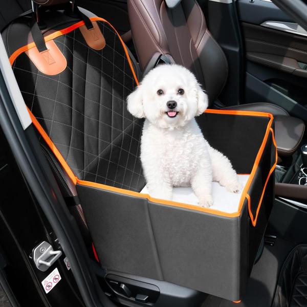 Color:黒い_Size:ドライブボックス-長さ43*幅43*高さ31cm Tresbro 犬 ドライブボックス ペット ドライブシート 犬 車 シート 【小型犬向け 多頭飼いにも対応 】型崩れしない 3重ベルト固定 助手席 後部座席マッ...