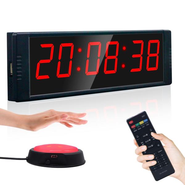 Style:差し込む YZ ジムタイマー、スタート/ストップボタン付きジムクロック、ワークアウト用インターバルタイマー、12/24Hデジタルタイマーストップクロック、リモート付きポータブルストップウォッチカウントダウンクロック、ホームジム用...