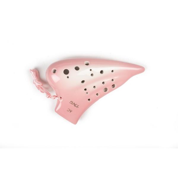 TNG オカリナ 楽器 [ トリプル/アルト/グラデーションピンク ] C調 AC 複数管 (専用ケース付き) ocarina 釉薬仕上げ 管吹奏 ピンク【多彩な音域】トリプルオカリナは、低音、中音、高音の三つの異なる音域をカバーしており、...