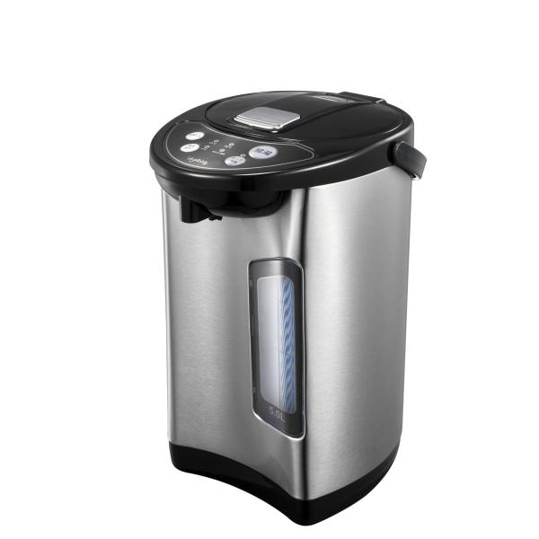 [Vegetable] 電気ポット 大容量 5.0L 省エネ 3段階温度設定 シンプル操作の2WAY給湯 安心・安全構造 360度回転底 空焚き防止 電動給湯ポット ブラック/シルバー GD-UP500K電動給湯式＆タッチカップ方式で便利 ...