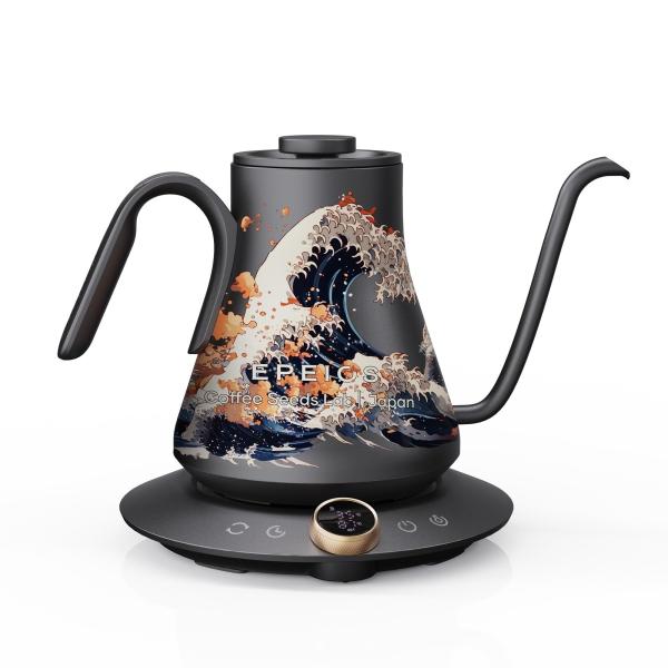 Color:風声水起 エペイオス(Epeios) 電気ケトル ドリップケトル 0.9L 1200W コーヒーポット 1℃単位調整/5分タイマー/保温機能/℃・?切替/空焚き防止/PSE認証済 細口 湯沸し 湯沸かしコーヒーケトル 温度調節電...