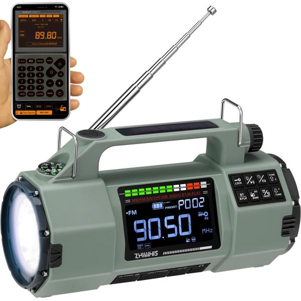 フォールアウトFalloutラジオ/Bluetoothスピーカー 花見　地震停電 Color:グリーン ZHIWHIS 防災ラジオ Bluetoothスピーカー/マイクロSD