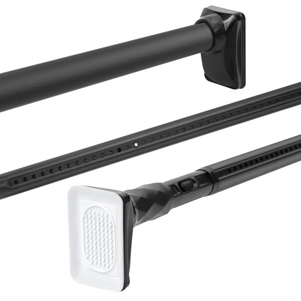 Size:伸縮1.0-1.7m_Color:ブラック TITIROBA つっぱり棒 強力 伸縮式 1.0-1.7m 【ワンタッチ調整】 突っ張り棒 ものほし竿 物干し竿 布団干し 室内・窓辺・押入れ対応 ドリル不要 耐荷重30-100kg ...