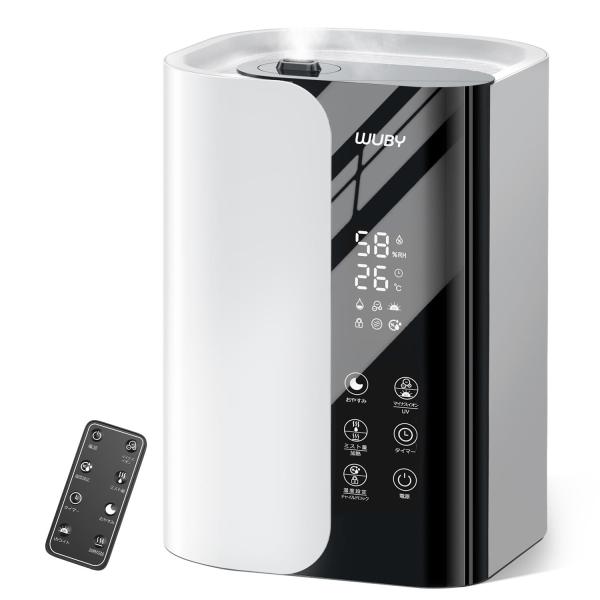 Color:ホワイト 加湿器 大容量 6L 【2025年新モデル・5重除菌・加熱式】 超音波式 加湿器 卓上 ハイブリッド式 アロマ対応 上から注水 マイナスイオン 空気清浄機能 100℃高温除菌 UVライト 6段階加湿量 吹出口360°調...