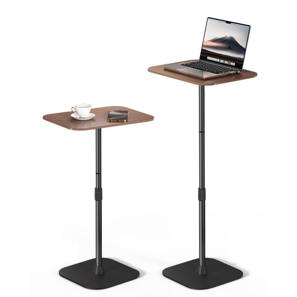 Color:木色 Viozon サイドテーブル 昇降式テーブル 68~96cm高さ調整 32cm×42cm天板 サイドデスク ミニテーブル ベッドテーブル 多機能 作業 省スペース ソファー ベッド横 木色【高さ調整可能、様々なシーンに対応...