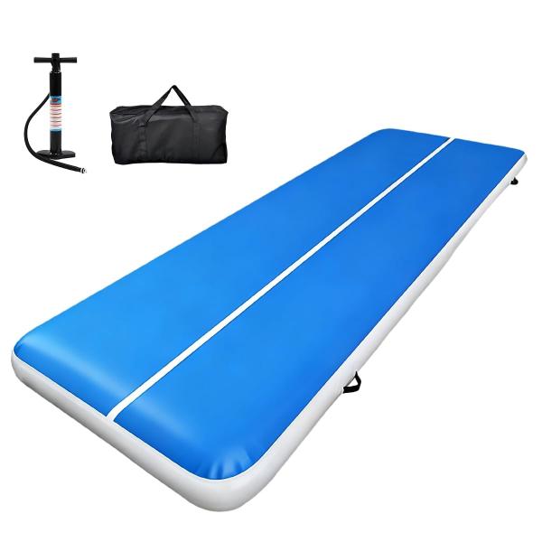 Color:ブルー TUIYIDUO エアトラック 体操マット エアマット 大型 充気式 長さ200cm×幅100cm×厚さ20cm 耐荷重250kg 体操 タンブリング 安全 衝撃吸収 武道・ヨガ・バク転練習 エアポンプと収納バッグ付き ...