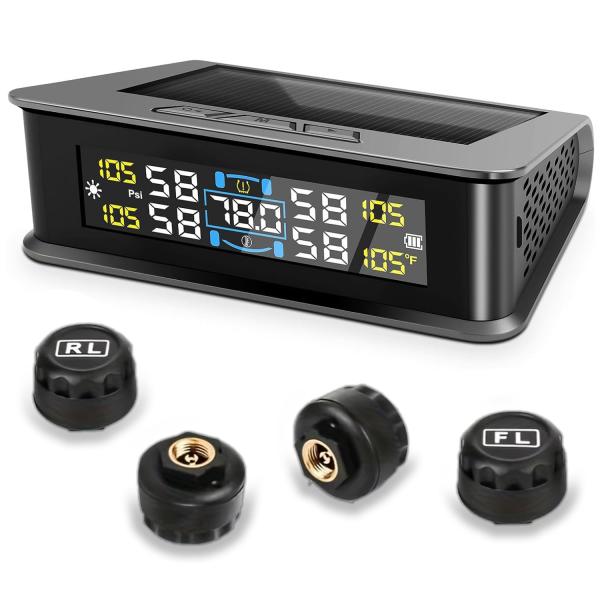 タイヤ空気圧センサー TPMS 空気圧センサー 日本語音声アラーム音 車両 振動感知 圧力温度 リアルタイム監視 5つのアラームモード