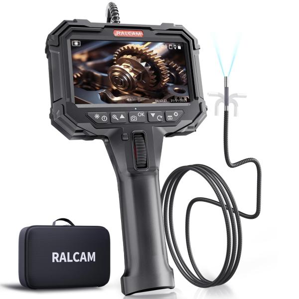 Size:6.2MMレンズ Ralcam ファイバースコープ先端可動式 5インチ液晶内視鏡 6.2mm極細防水スコープカメラ 自動車エンジン・配管・機械検査用（1.5m半剛性ケーブ