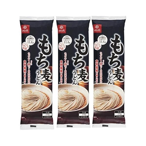 もち性の大麦由来の新“もちもち食感”もち大麦の粉を使用した“もちもち”としたおいしいうどんです。大麦粉、小麦粉の風味豊かな味わいが感じられます。 １日の不足分の食物繊維が補える。１食(９０ｇ)の乾麺で、３，８００ｍｇの食物繊維が摂取でき、１...