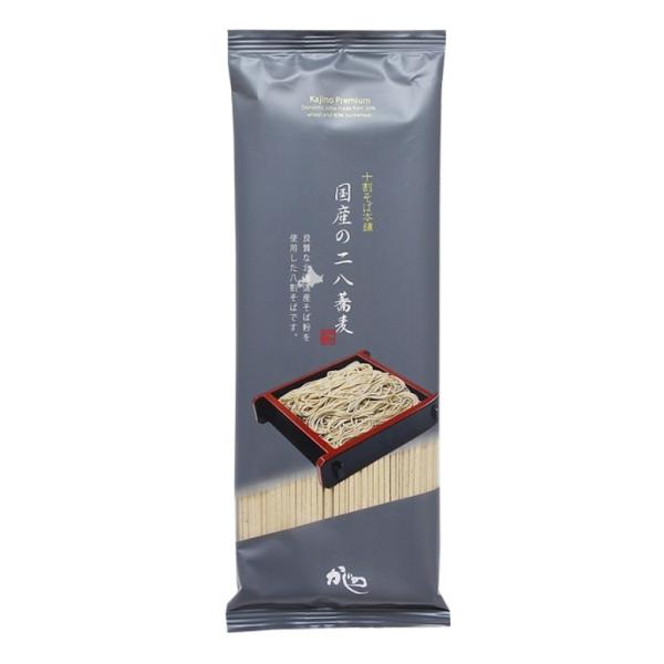 北海道産そば粉と国産小麦粉で造り上げた、国産原料の八割そばです。そば粉80％、味と香りの本格そば・二八蕎麦。口当たりの良いなめらかな麺腰と豊かな香りの一品です。茹で後のそば湯もおいしく召し上がれます。味わいのあるそば湯も是非お召し上がり下さい。