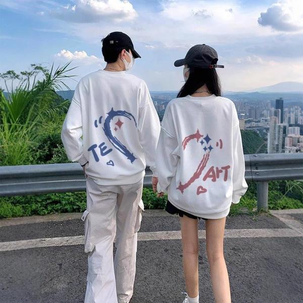 春秋 トレーナー ペア カップル トレーナー メンズ レディース スウェット ペアルック カップル トレーナー 白 黒 長袖 裏起毛 韓国 ファッション スウェット