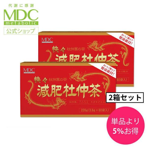 お茶 2箱セット 快々 減肥 杜仲茶 228g 60袋入 メタボリック 健康茶 減肥茶 ブレンド茶 煮出し キダチアロエ ティーパック パック 国産