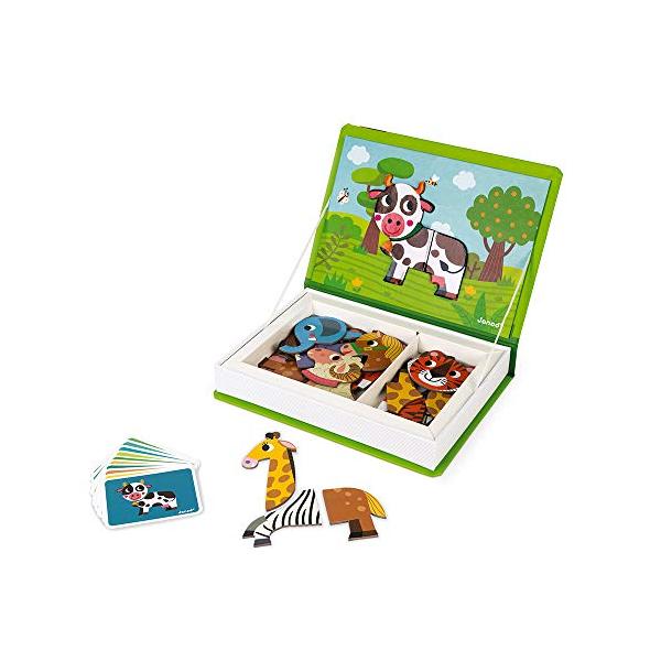 Janod MagnetiBook 41 pc Magnetic Animal Mix and Match Game - Ages 3+ - J02723