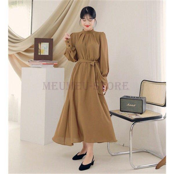 ワンピースレディースきれいめロングワンピース40代マキシワンピースベルト付き長袖フォーマルドレスワンピース結婚式二次会パーティドレス通勤ol Meu Mpxls306 ミユミユストア 通販 Yahoo ショッピング