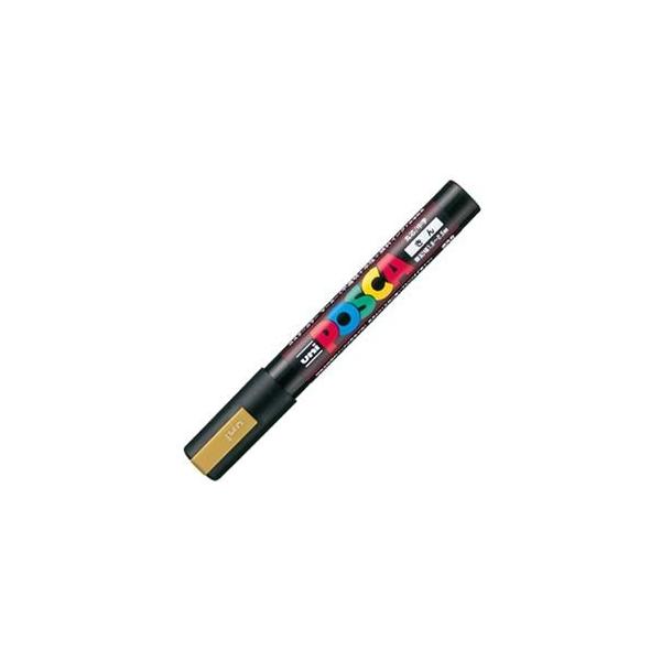 【30本セット】三菱鉛筆 水性マーカー ポスカ 中字丸芯 金 PC5M.25 1本 ×30セット