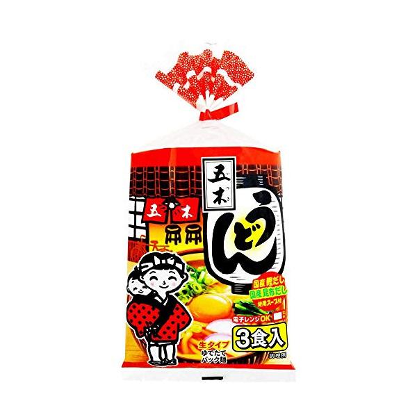 五木食品 3食入スープ付うどん 564g ×12個(電子レンジ調理可能)(常温保存商品)