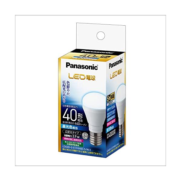 他サイト： パナソニック ミニクリプトン型 LED電球 E17口金 電球40形相当 昼光色相当(3.9W) 広配光タイプ LDA4DGE17K40ESW2の商品画像