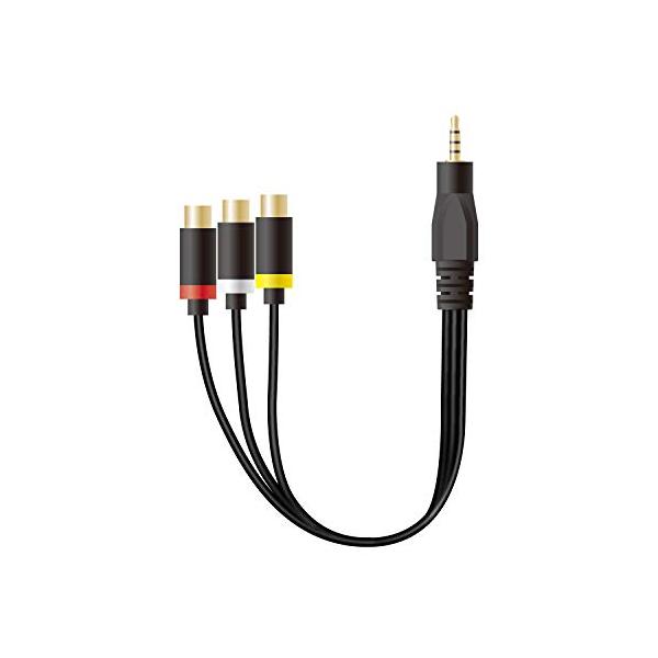 他サイト： エレコム AVケーブル ステレオミニプラグ(ストレート 4極) - RCAピンプラグ変換 0.15ｍ ブラック DH-MWRYF015BKの商品画像