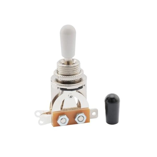 他サイト： Musiclily 3 Way ミリ規格トグルスイッチ ショートタイプ レスポールギター用、ホワイトノブの商品画像