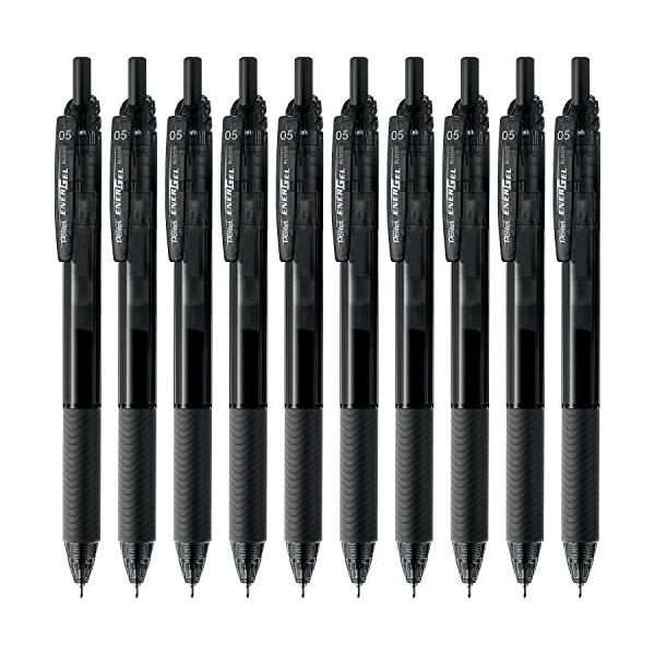 他サイト： ぺんてる ボールペン ゲルインキ エナージェル エス 0.5mm ブラック軸 BLN125-A 黒 10本の商品画像