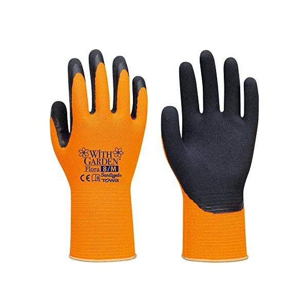 他サイト： [東和コーポレーション] No.W318 ウィズガーデン フローラ オレンジ 8/Mサイズ《ガーデニング手袋/リニューアル》の商品画像