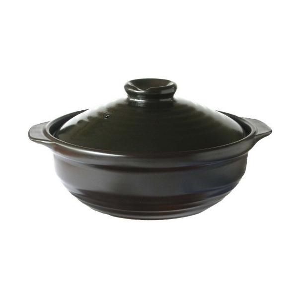 BLACK ニューIH対応土鍋 8号 ブラック 34人用