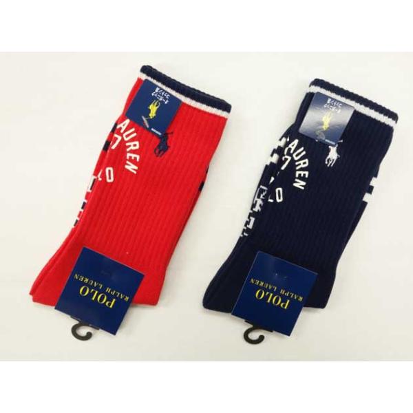 ポロラルフローレン　お買い上げ2800円以上送料無料　レディース　ソックス　VARSITY POLO 　ワンポイント刺繍　クルー　靴下　23〜25cm　クリックポスト発送