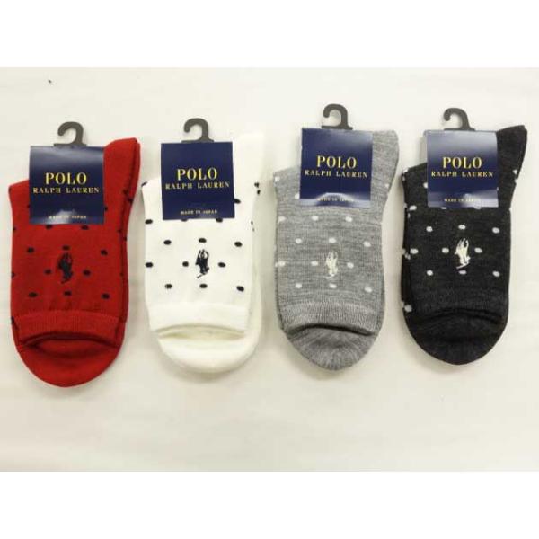 ポロラルフローレン　レディース　ソックス　ドット　ワンポイント　刺繍　23〜25cm　ロークルー　お買い上げ2800円以上送料無料