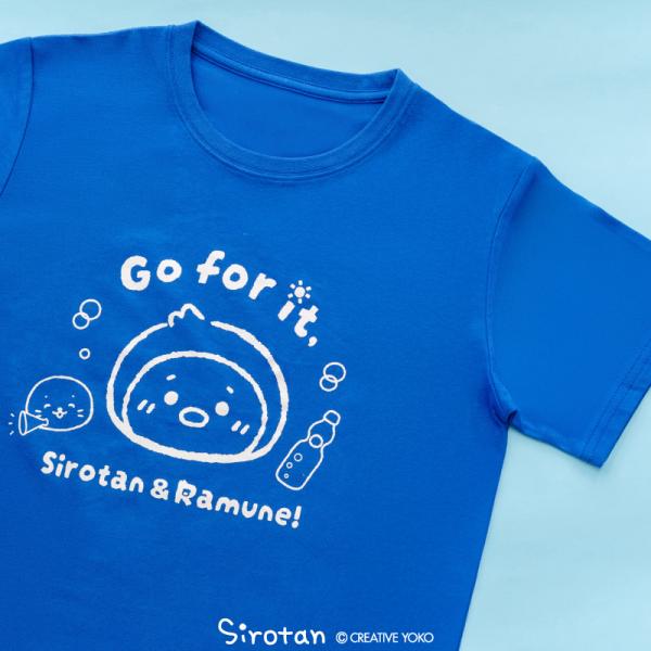 しろたん Tシャツ 半袖 レディース メンズ ブルー S M L XL しろたん＆らむねのおうえん ユニセックス 男女兼用 大人 カジュアル お揃い