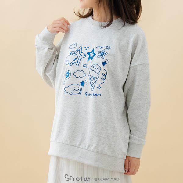 刺繍師ジロー様【お待ち下さい】＊ご購入用 Mother garden（マザーガーデン） しろたん トレーナー ゆるらくがき