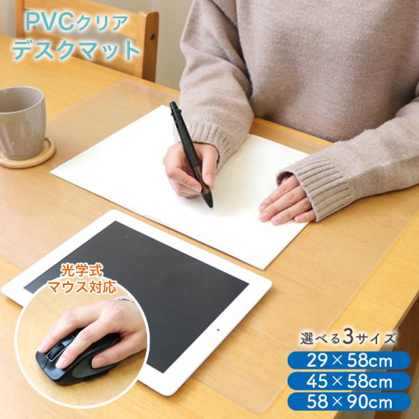 透明 デスクマット PDU-2958 29×58cm 1mm厚 光学式マウス対応 防水 防汚 キズ防止 ビニール クリア マット リビング学習 学習机 送料無料 日本製 ポイント利用