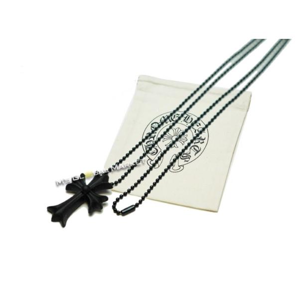 )*様 クロムハーツCHクロスシリコンラバーボールチェーンネックレス　ブラック新 CHROME HEARTS（クロムハーツ） ラバー CHクロス ペンダント ブラック