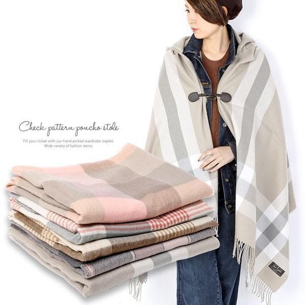 ポンチョ ストール 大判 タータンチェック柄 レディース メンズ フード付き ケープ ボタン 秋冬 M H A Style 通販 Yahoo ショッピング