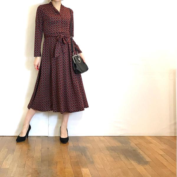 Etalors エアロー ワンピース レトロプリント 幾何学柄 共布ベルト 赤 Buyee Buyee 일본 통신 판매 상품 옥션의 대리 입찰 대리 구매 서비스