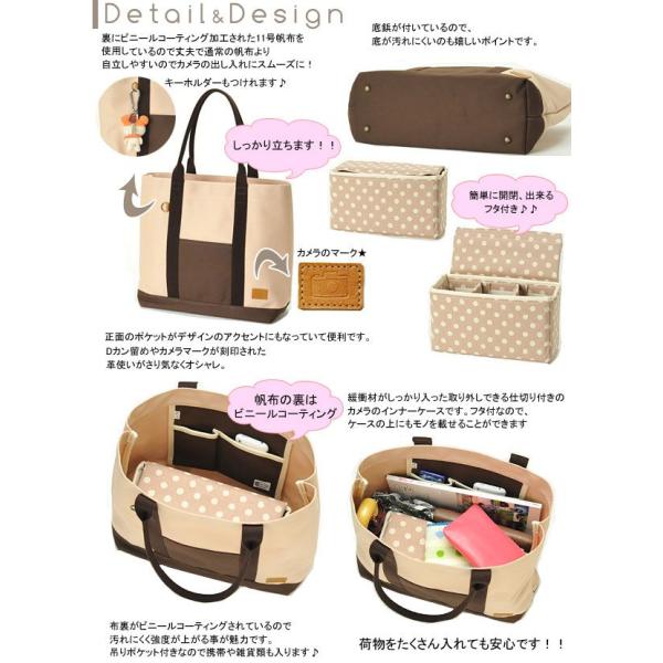 インナーケース付きカメラバッグ おしゃれでかわいい11号帆布のカメラトートバッグ ピンクベージュポルカドット Buyee Buyee 日本の通販商品 オークションの代理入札 代理購入